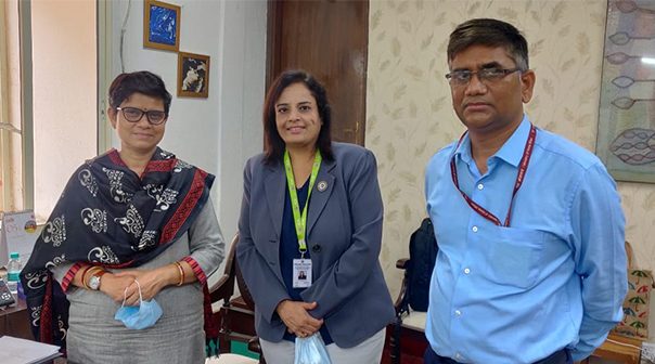 Chairperson, CP&GFM, in meeting with Ms. Leena Johri, Additional Secretary & Financial Advisor, Ministry of Rural Development (MoRD) and Sh. R D Chouhan, CCA, MoRD on 6th May 2022.