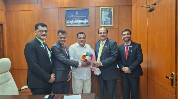 CA. Mangesh Pandurang Kinare, Chairman, CPGFM along with Goa Branch Chairman, Vice Chairman and WIRC Chairman met Shri Mauvin Godinho, Hon’ble Minister for Transport, Industries and Panchayati Raj, Govt. of Goa on 20th June 2025 to discuss matters of mutual professional interest.