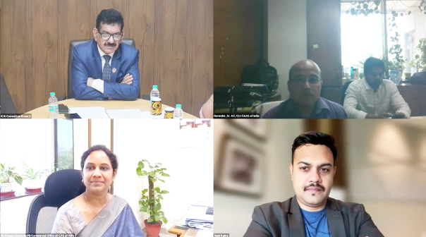 CA. Hans Raj Chugh, Chairman and CA. Arpit Kabra, Vice-Chairman, Public and Government Financial Management Committee (PGFMC) along with Ms. Deepna Gokulram,  Principal Director (Commercial I), O/o Comptroller & Auditor General of India virtually addressed the inaugural session of the 5th Advanced Level Batch of CAG officers on 6th April 2026 which commenced at ICAI Centre of Excellence (CoE) Jaipur.