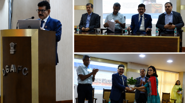 CA Hans Raj Chugh, Chairman, PGFMC, addressing Senior Audit Officers and Assistant Audit Officers during the 5-Day Training Programme on “Audit of Postal Banking Operations for Postal Financial Services” held from 11th to 15th May 2026.