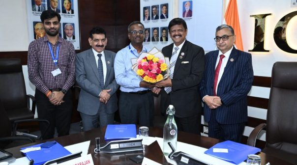 Shri Arumugarangarajan, Chief General Manager, PFRDA met CA. Prasanna Kumar D, President, ICAI along with CA. Hans Raj Chugh, Chairman, PGFMC & CA. Sanjay Kumar Agrawal, Vice-Chairman, MSME & Start-Up Committee on 13th August 2026 to discuss potential areas of collaboration.
